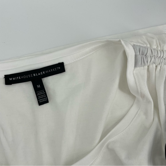 WHBM White House Black Market White Ribbon Tank Top Blouse M - Picture 5 of 5